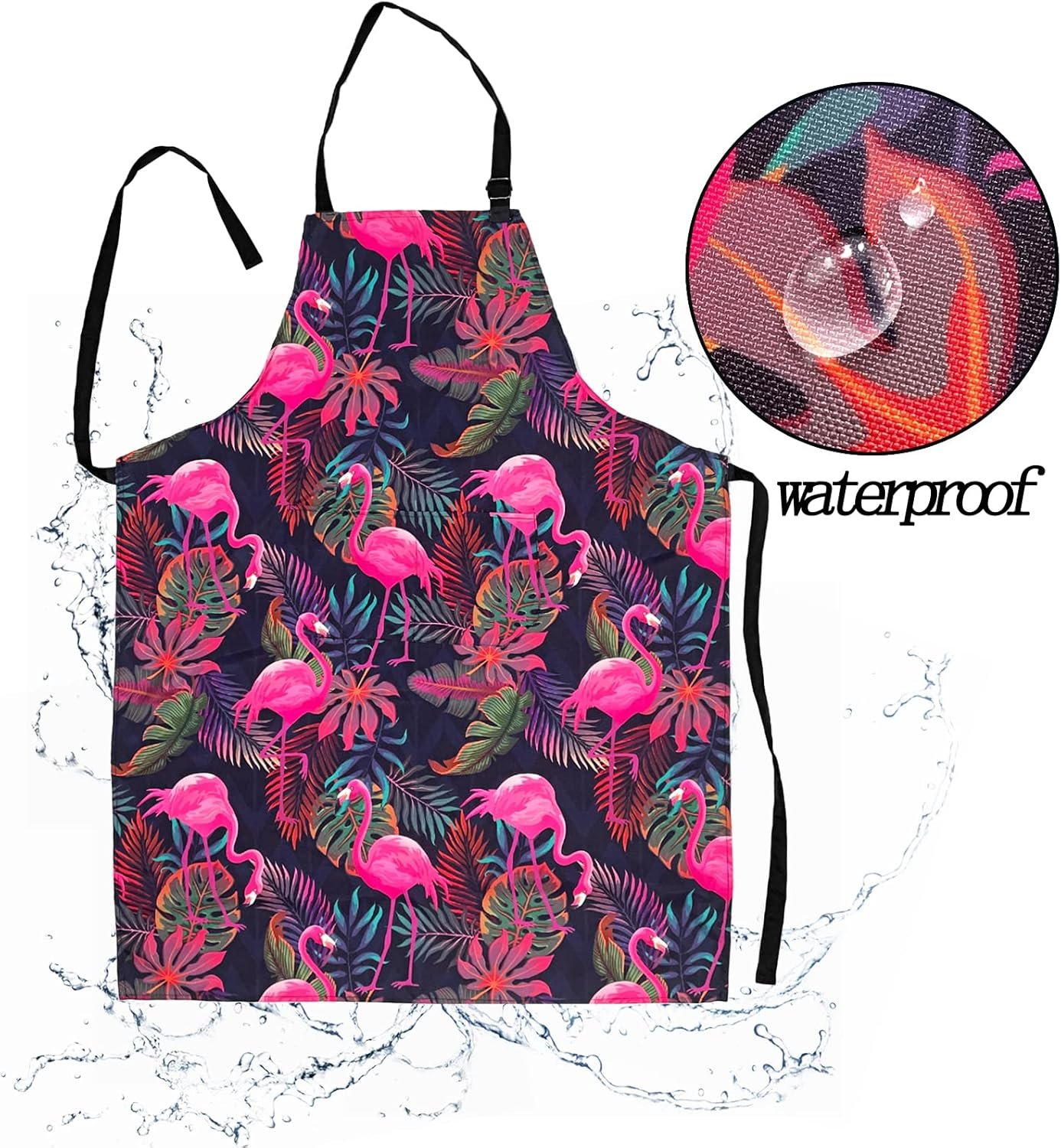 Sosolong Adjustable Waterproof Apron Bib Apron with 2 Pockets Cooking Kitchen Aprons for Women Men Chef - Image 5