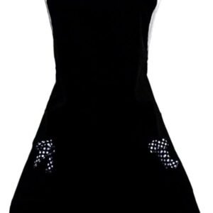 Hyzrz Cute retro Aprons with Pockets for Women Girls Vintage Kitchen Cooking Apron for Mother Gift (Black)