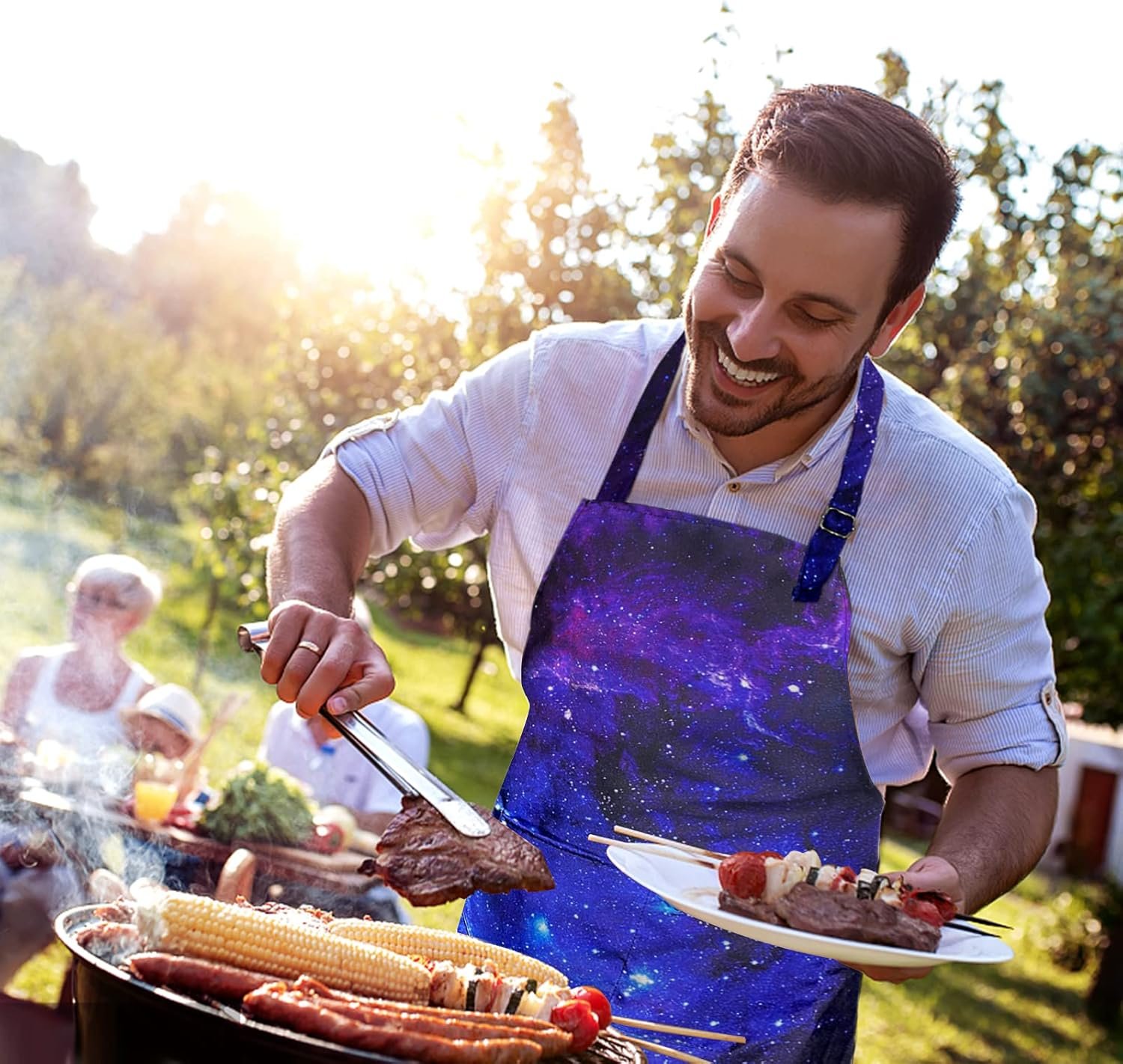 Sosolong Adjustable Waterproof Apron Bib Apron with 2 Pockets Cooking Kitchen Aprons for Women Men Chef - Image 4