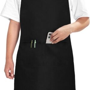 Syntus Chef Apron for Men Women Kitchen Cooking Apron with Pockets, Adjustable Bib Aprons Stain Resistant