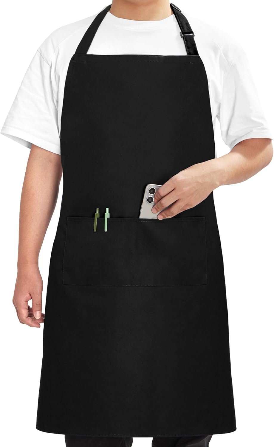 Syntus Chef Apron for Men Women Kitchen Cooking Apron with Pockets, Adjustable Bib Aprons Stain Resistant