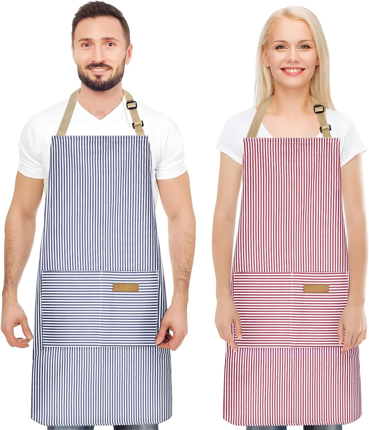 2 Pack Apron, Aprons for women with pockets, Cooking aprons for women, Kitchen aprons, Aprons for cooking