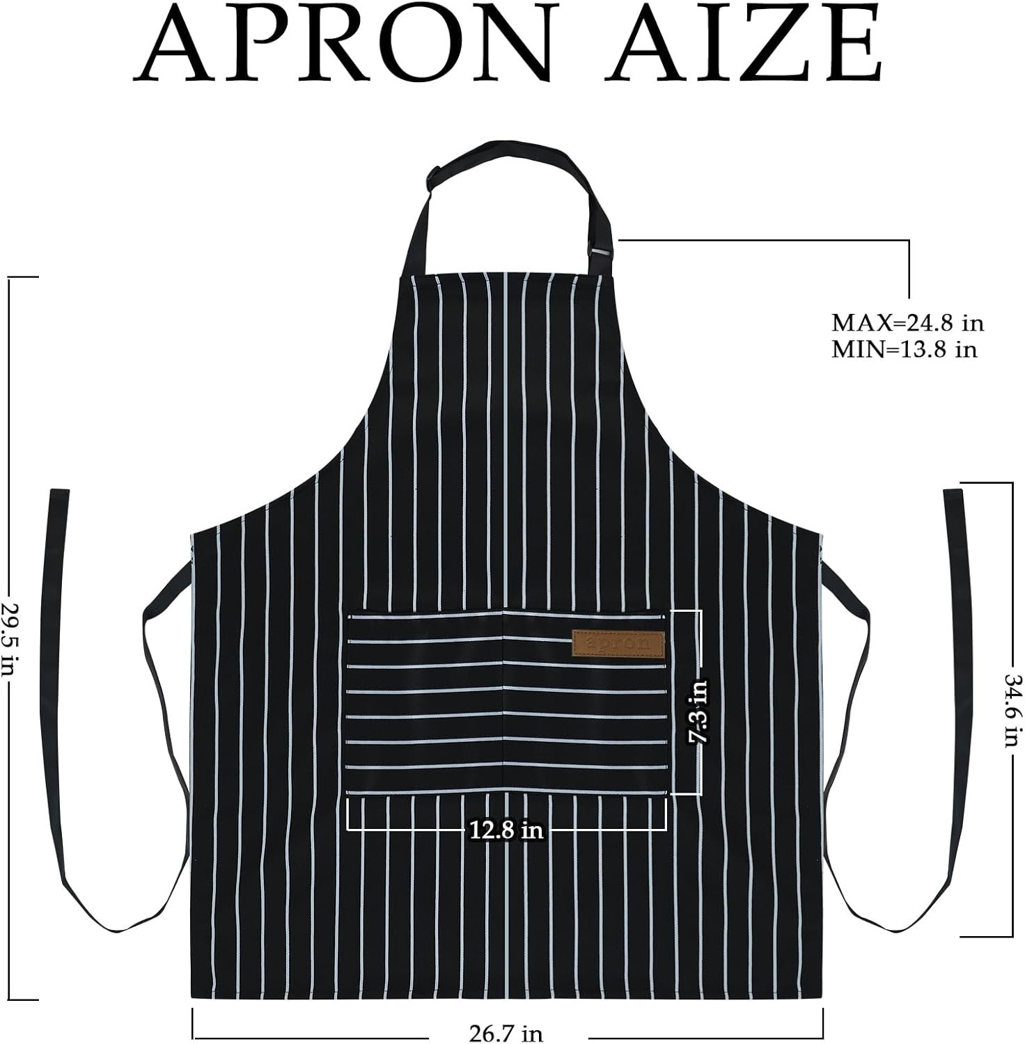 2 Pack Apron - Unisex, Adjustable Bib Kitchen Apron, Cooking Apron, Aprons for Women Men with Pockets, Chef Aprons - Image 2