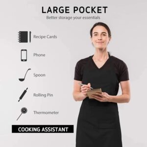 2 Pack Elegant Waterproof Cooking Apron, Stylish Kitchen Attire in Chic Design - Suitable for Baking, Grilling, Cooking
