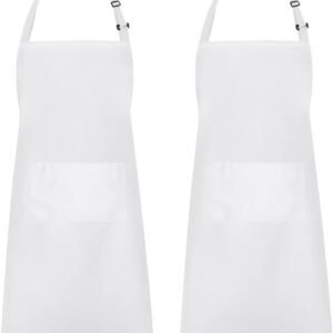 2-Piece Adjustable Apron Set with Pockets – Unisex Kitchen Wear for Cooking and Home Use
