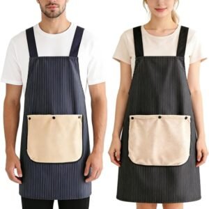 Apron With Towel Attached Apron With Pockets 2pcs（Black/Navy） Unisex For Home, Grilling, And Baking—Durable, Comfortable, And easy To Clean
