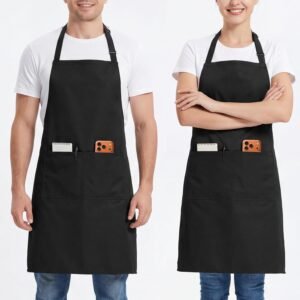 BOHARERS 2 Pack Cooking Kitchen Aprons with 2 pockets Unisex Adjustable Chef Apron for Women Men