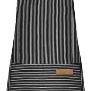 Chef Apron Bib Apron with 2 Large Pockets Adjustable Neck Strap Kitchen Apron Cooking Apron Stripes Baking Apron（Pink）