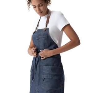 Chef Works Unisex Craftsman Bib Apron, Indigo Blue, One Size