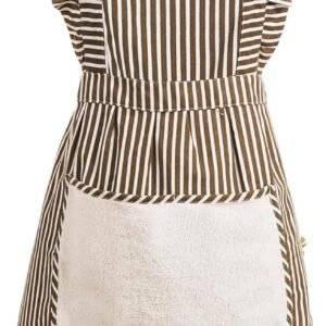 Cute Cotton Apron for Women, Adjustable Bib Cooking Kitchen Aprons with Pockets for BBQ Drawing Baking