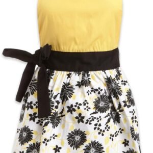 DII Women's Cotton Skirted Kitchen Apron for Cooking, Baking & Crafts, Adjustable with Generous Waist Ties, Black Daisy, One Size