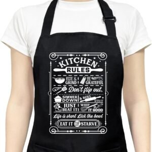 Funny Aprons for Women with Pockets, Cute Cooking Baking Kitchen Aprons for Mom Chef, Gifts for Birthday Christmas