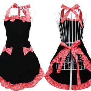 Hyzrz Cute Ladies Girls Retro Apron Dress Kitchen Cooking Vintage Aprons for Women with Pockets (Multicolor)