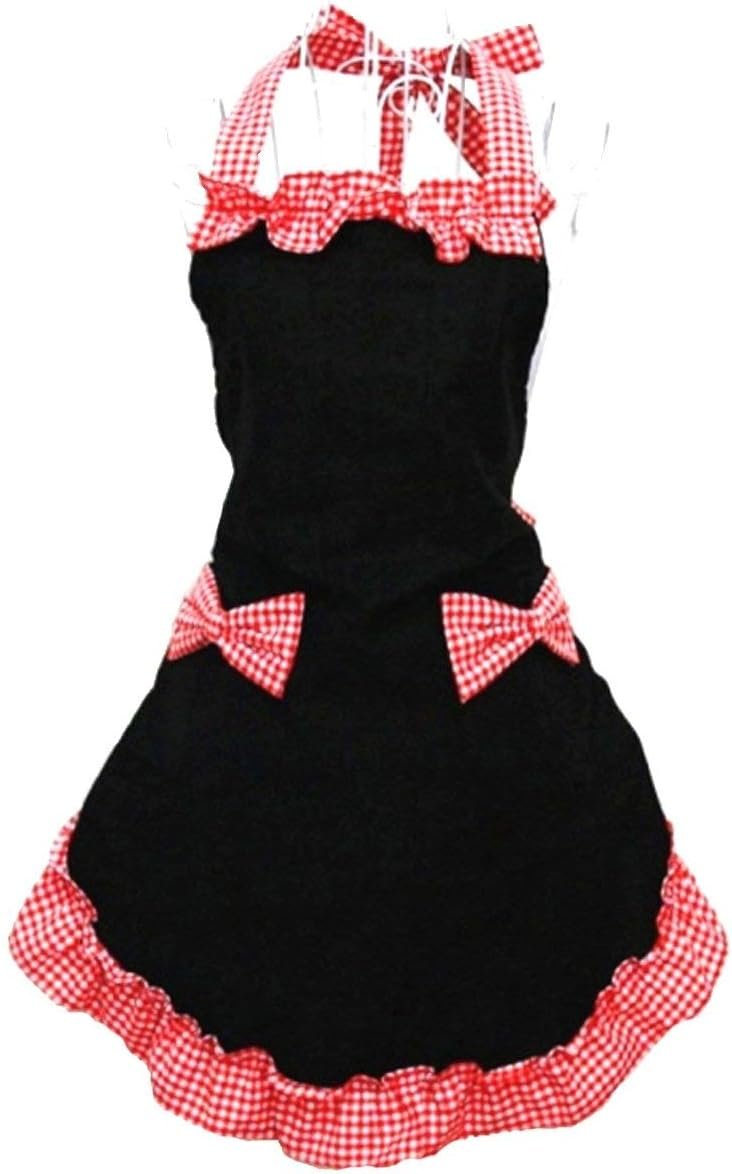 Hyzrz Cute Ladies Girls Retro Apron Dress Kitchen Cooking Vintage Aprons for Women with Pockets (Multicolor) - Image 2