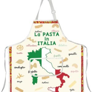 Italian Pasta Kitchen Apron - Italian Chef Apron With Pocket - Pasta Themed Gift