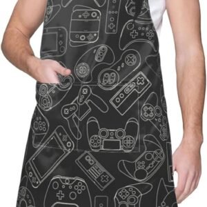 Joystick Game Background Waterproof Apron Cooking Kitchen Apron Unisex Adjustable Apron