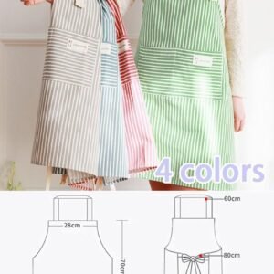 Kitchen Cooking Aprons, Adjustable Bib Soft Chef Apron with 2 Pockets for Men Women