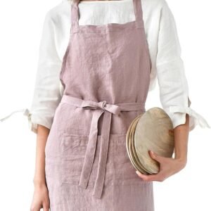 MagicLinen 100% Linen Apron - Cooking, Gardening, Grilling, Painting Apron with Pockets - Perfect for Women and Men