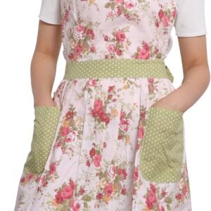 NEOVIVA Kitchen Aprons for Women with Pockets,Cooking Aprons for Women,Vintage Apron for Baking Gardening,Gifts for Mothers