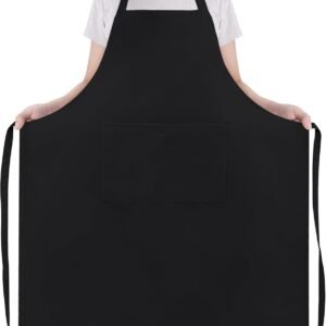 NLUS Chef Aprons for Men Women Kitchen Cooking Aprons for Women with 2 Pockets, Adjustable Bib Aprons, Water & Oil Resistant - 1 PACK, Black