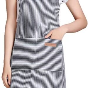 RUIBOLU Adjustable Bib Apron with 2 Pockets Cooking Kitchen Cotton Aprons for Women Men Chef Restaurant BBQ Painting