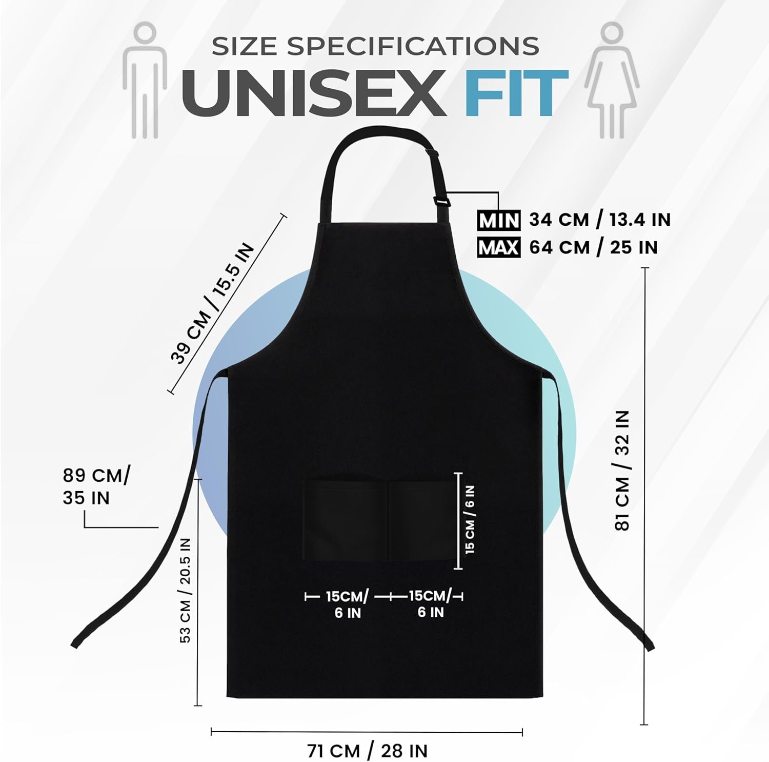 Utopia Kitchen 4 Pack Bib Apron Adjustable with 2 Pockets, Water and Oil Resistant, Cooking Kitchen Chef Apron for Women Men - Image 2