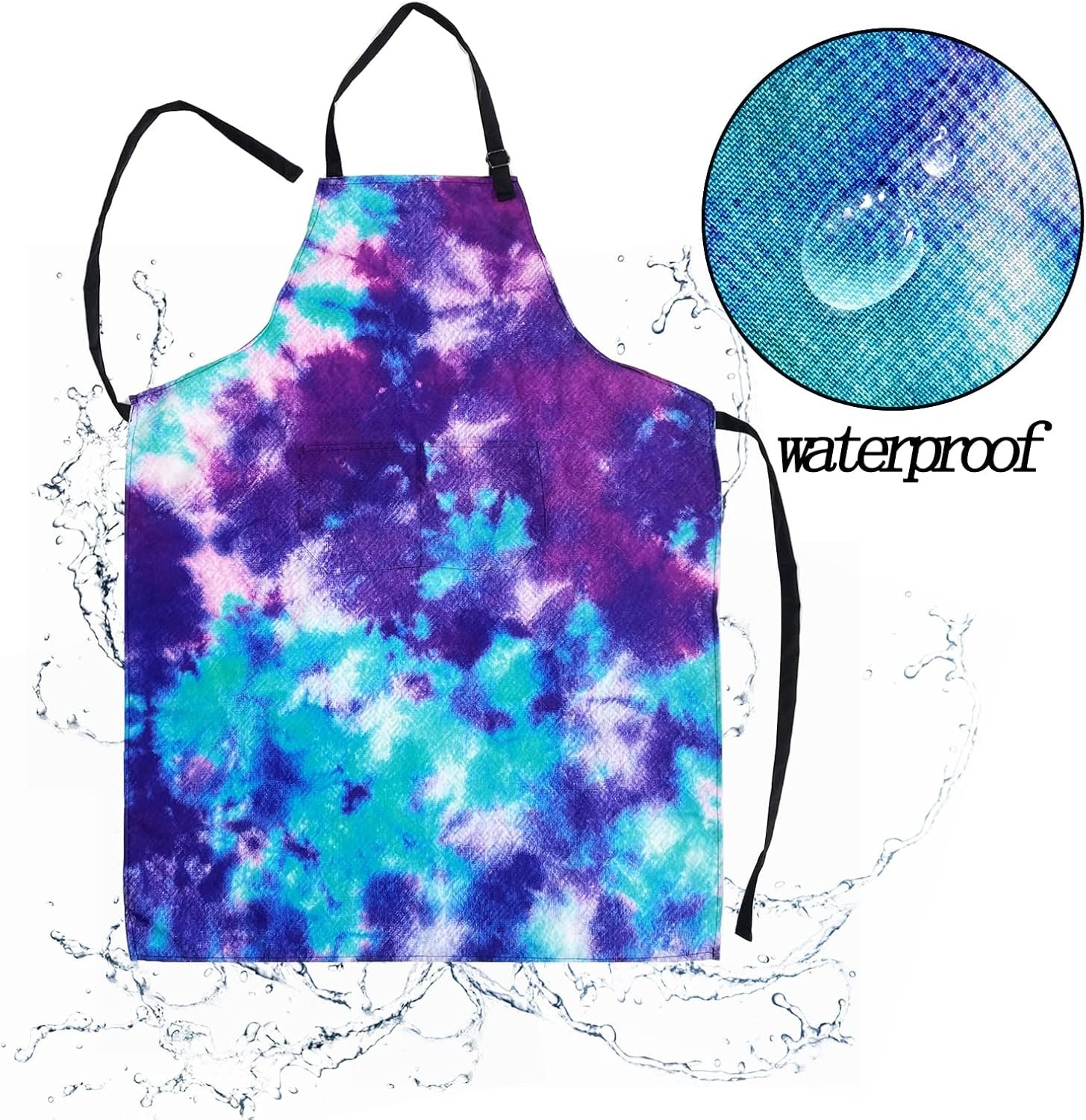 Sosolong Adjustable Waterproof Apron Bib Apron with 2 Pockets Cooking Kitchen Aprons for Women Men Chef - Image 3