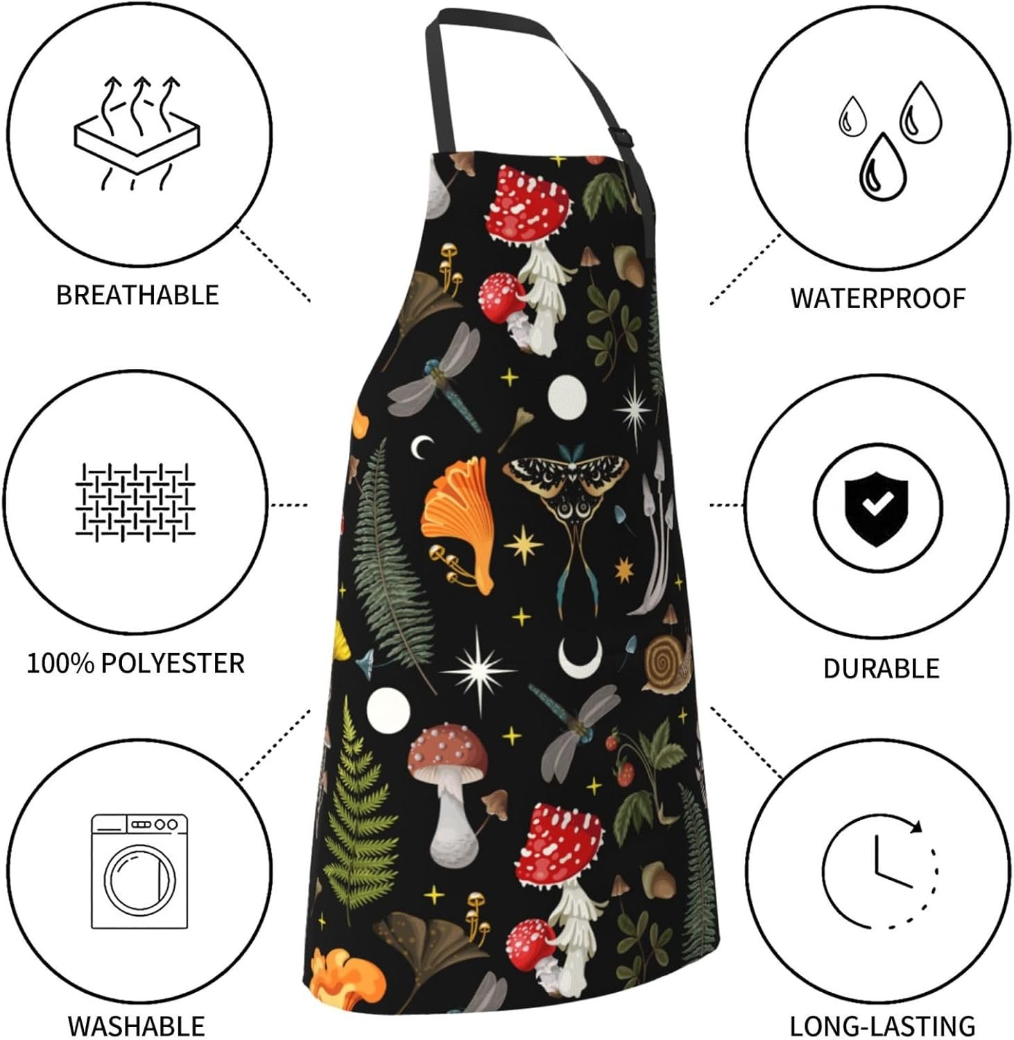 Siiuuol Cute Cats Unisex Waterproof Kitchen Chef Apron - With Adjustable Bib Apron - Image 7