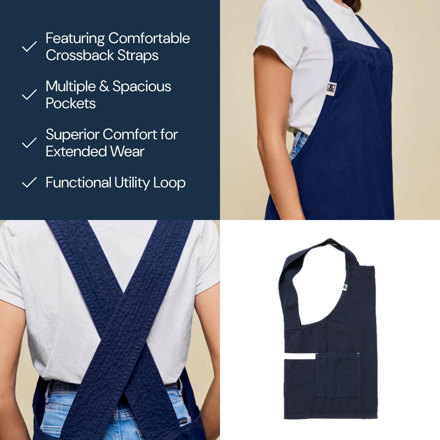 hedley & bennett Smock - Professional Chef Smock with Pockets & Cross Back Straps for Cooking & Grilling - Kitchen Aprons - Image 3