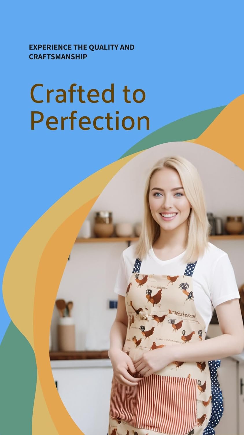 Lovely Flower Pattern Retro Aprons With Large Pockets for Women Girls Cooking Kitchen Bakery Mother's Gift - Image 3
