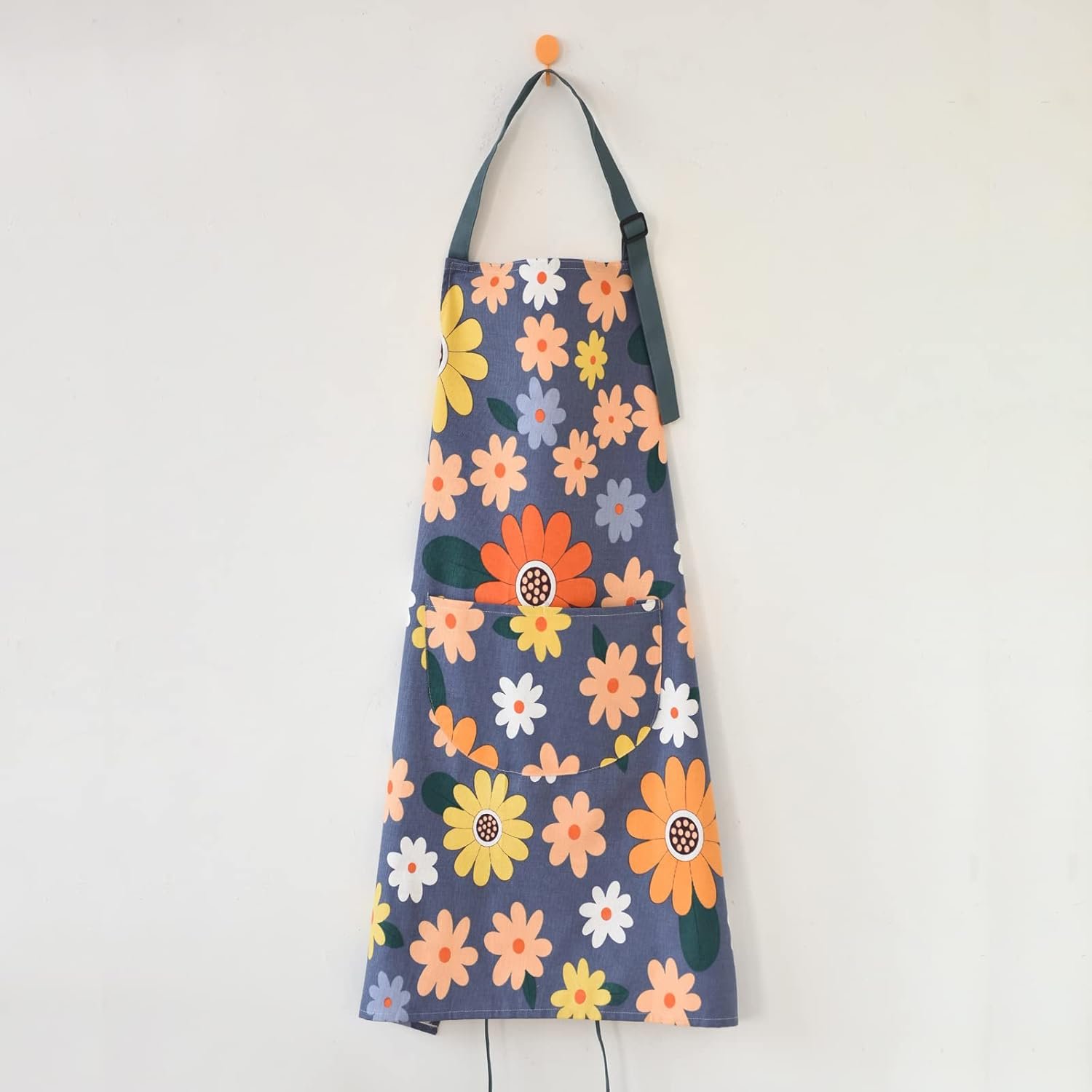 2 Pack Floral Apron for Women with Pockets, Adjustable Cotton Chef Aprons for Kitchen, Cooking, BBQ & Grill - Image 4
