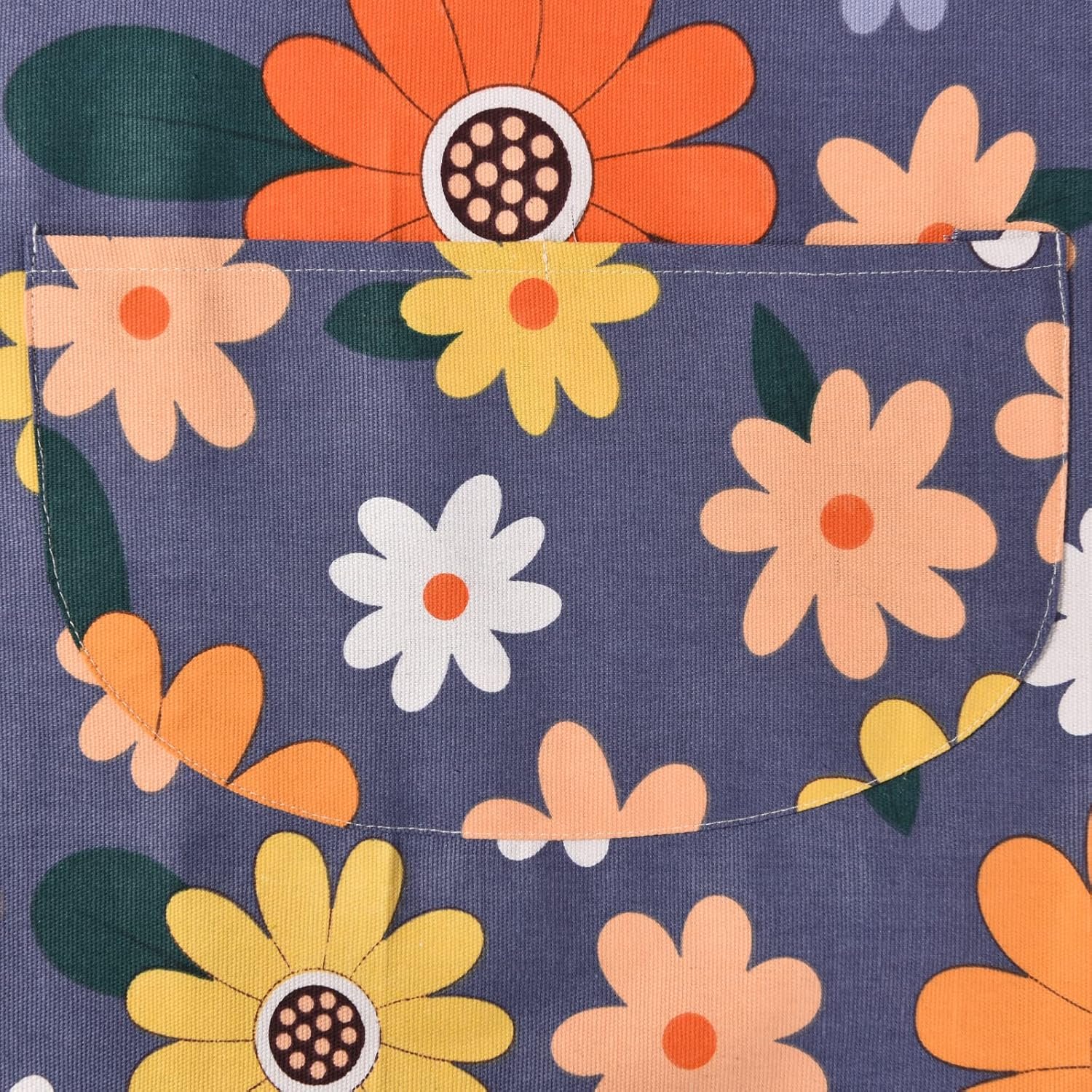 2 Pack Floral Apron for Women with Pockets, Adjustable Cotton Chef Aprons for Kitchen, Cooking, BBQ & Grill - Image 9