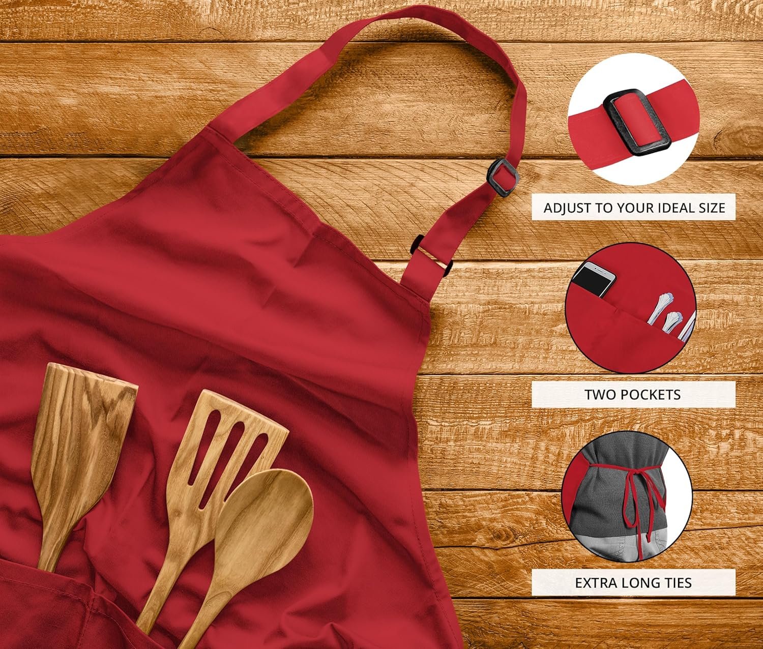 Utopia Kitchen 2 Pack Bib Apron, Adjustable with 2 Pockets, Water and Oil Resistant, Cooking Kitchen Chef Apron for Women Men - Image 4