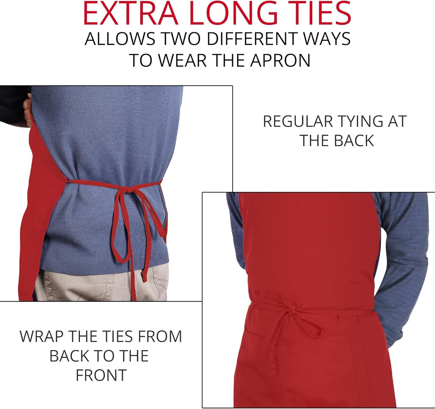 Utopia Kitchen 2 Pack Bib Apron, Adjustable with 2 Pockets, Water and Oil Resistant, Cooking Kitchen Chef Apron for Women Men - Image 5