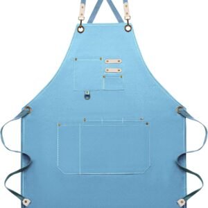 Dulabi Apron, Adjustable Chef Apron for Women and Men with Large Pockets, Cooking Kitchen Apron with Back Straps