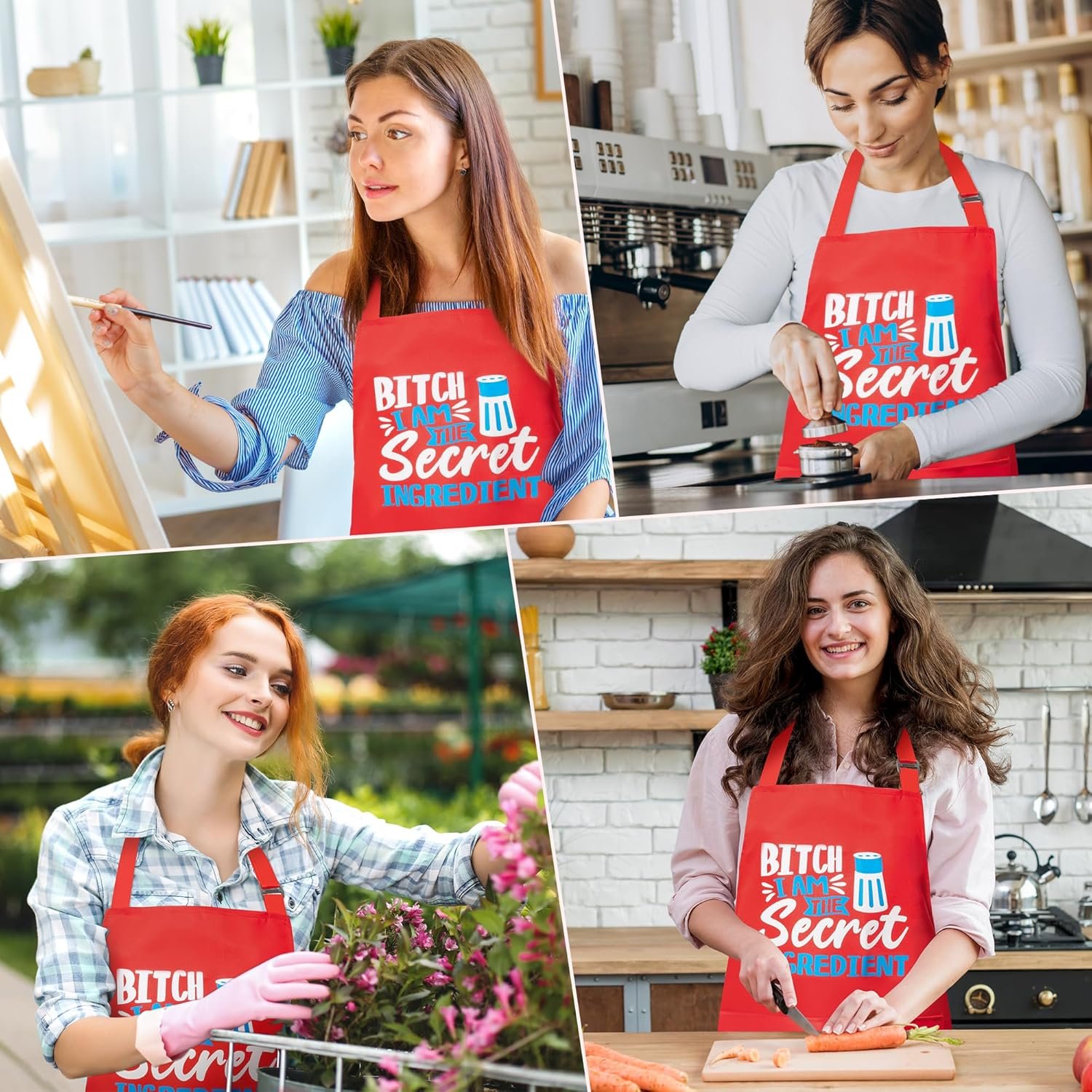 Haooryx Funny Cooking Aprons Cooking Baking Aprons Adjustable Neck Strap Baking Apron for Birthday Christmas New Year Gift - Image 7