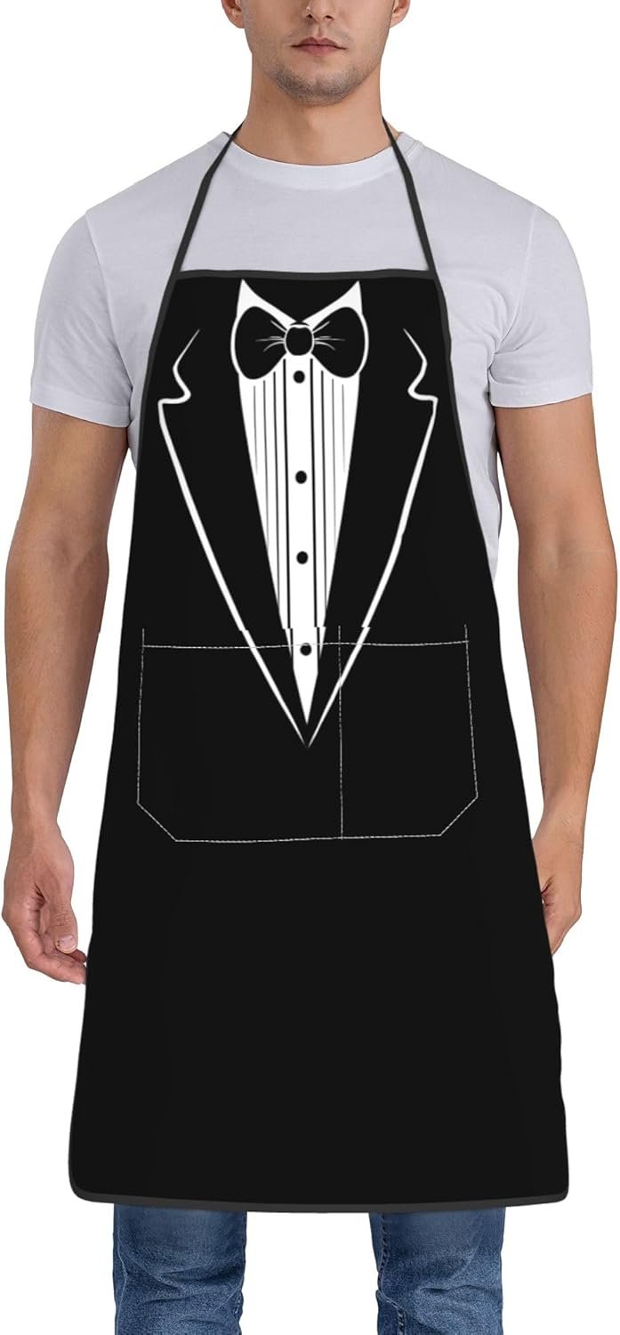 Kitchen Aprons for Men with Pockets Chef Apron for Women Cooking Gardening Baking Server Waitress - Image 4