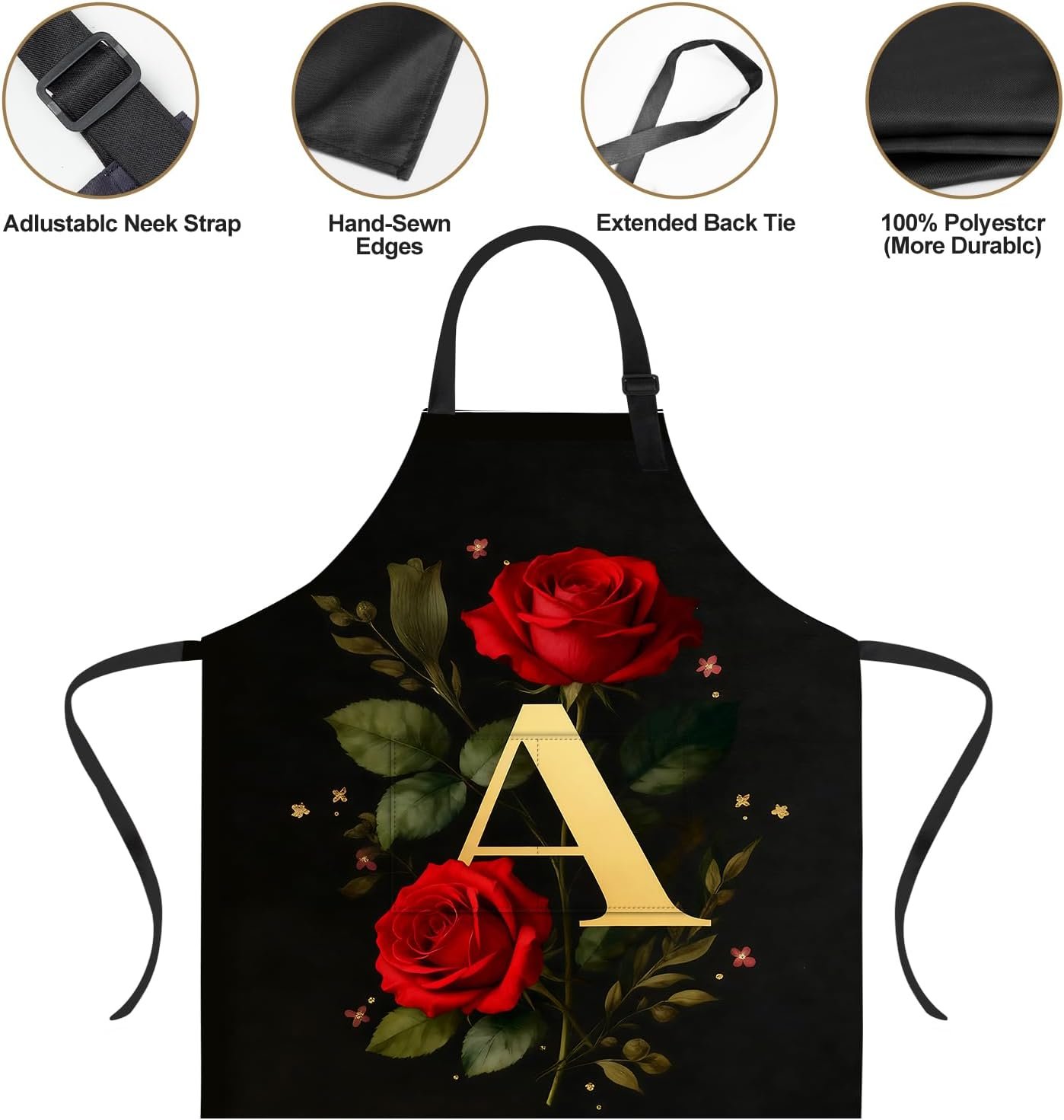 ANNA QUEEN Funny Chicken Sunflower Apron for Women Men,Cute Adjustable Kitchen Cooking BBQ Baking Apron with Pocket - Image 6
