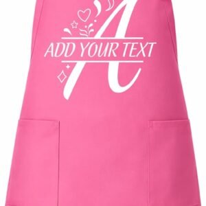 Custom Initial Monogram Apron for Women Men – Personalized Letter Cooking Kitchen Apron with Name