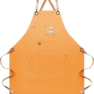 Dulabi Apron, Adjustable Chef Apron for Women and Men with Large Pockets, Cooking Kitchen Apron with Back Straps