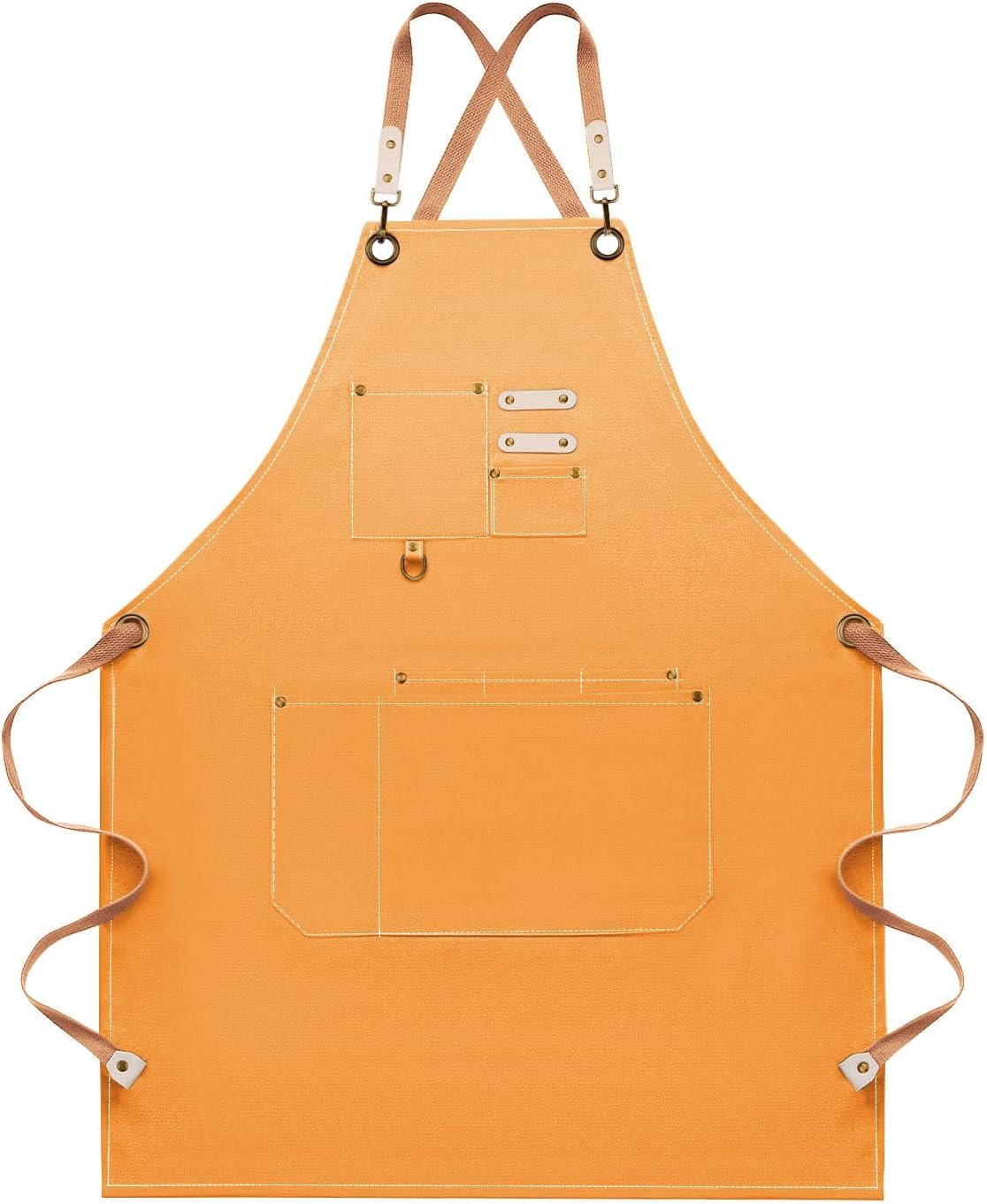 Dulabi Apron, Adjustable Chef Apron for Women and Men with Large Pockets, Cooking Kitchen Apron with Back Straps