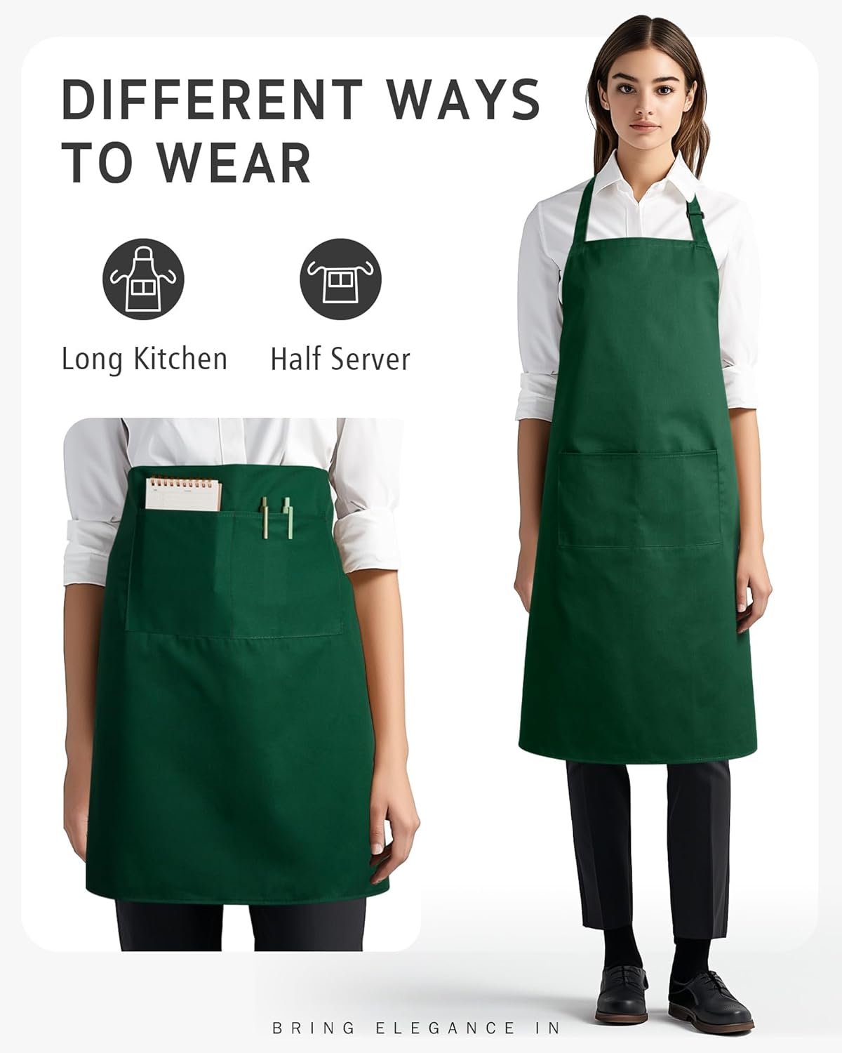 Syntus Chef Apron for Men Women Kitchen Cooking Apron with Pockets, Adjustable Bib Aprons Stain Resistant - Image 4