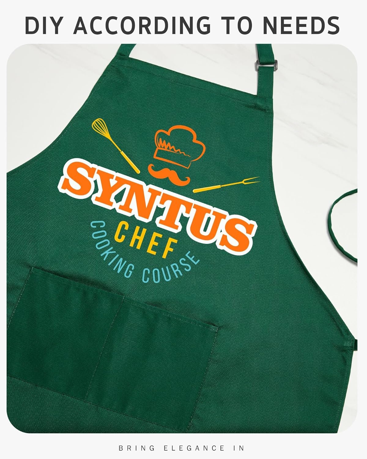 Syntus Chef Apron for Men Women Kitchen Cooking Apron with Pockets, Adjustable Bib Aprons Stain Resistant - Image 7