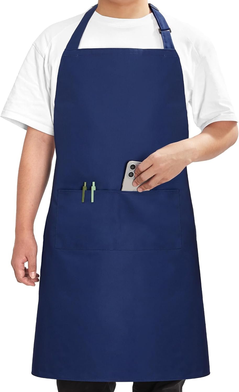 Syntus Chef Apron for Men Women Kitchen Cooking Apron with Pockets, Adjustable Bib Aprons Stain Resistant