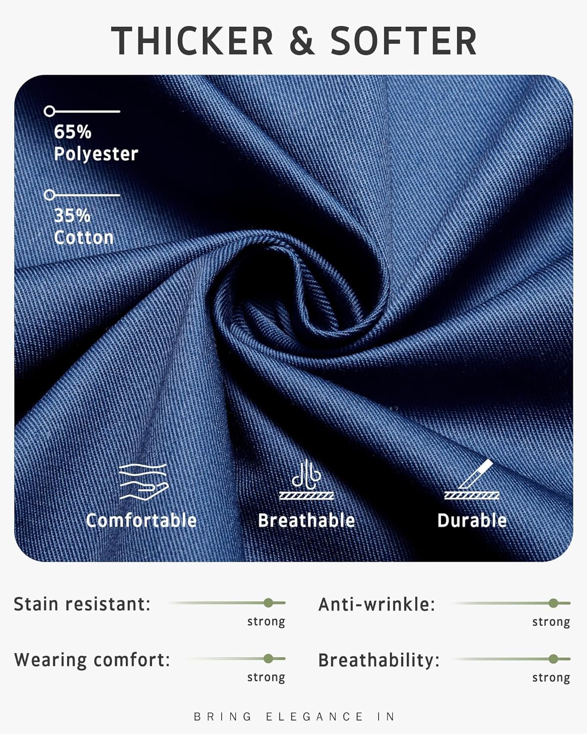 Syntus Chef Apron for Men Women Kitchen Cooking Apron with Pockets, Adjustable Bib Aprons Stain Resistant - Image 3