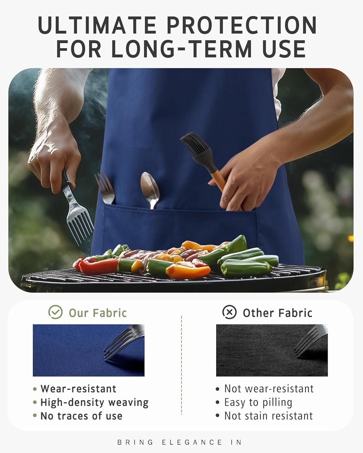 Syntus Chef Apron for Men Women Kitchen Cooking Apron with Pockets, Adjustable Bib Aprons Stain Resistant - Image 4