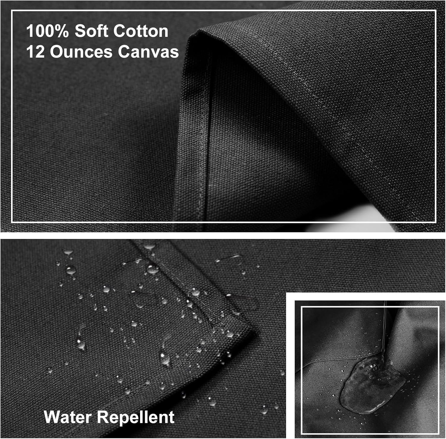 ZOMAO Chef Apron for Women Men with Large Pockets, Cotton Canvas Cross Back Waterproof Work Aprons for Kitchen Cooking Bib - Image 5