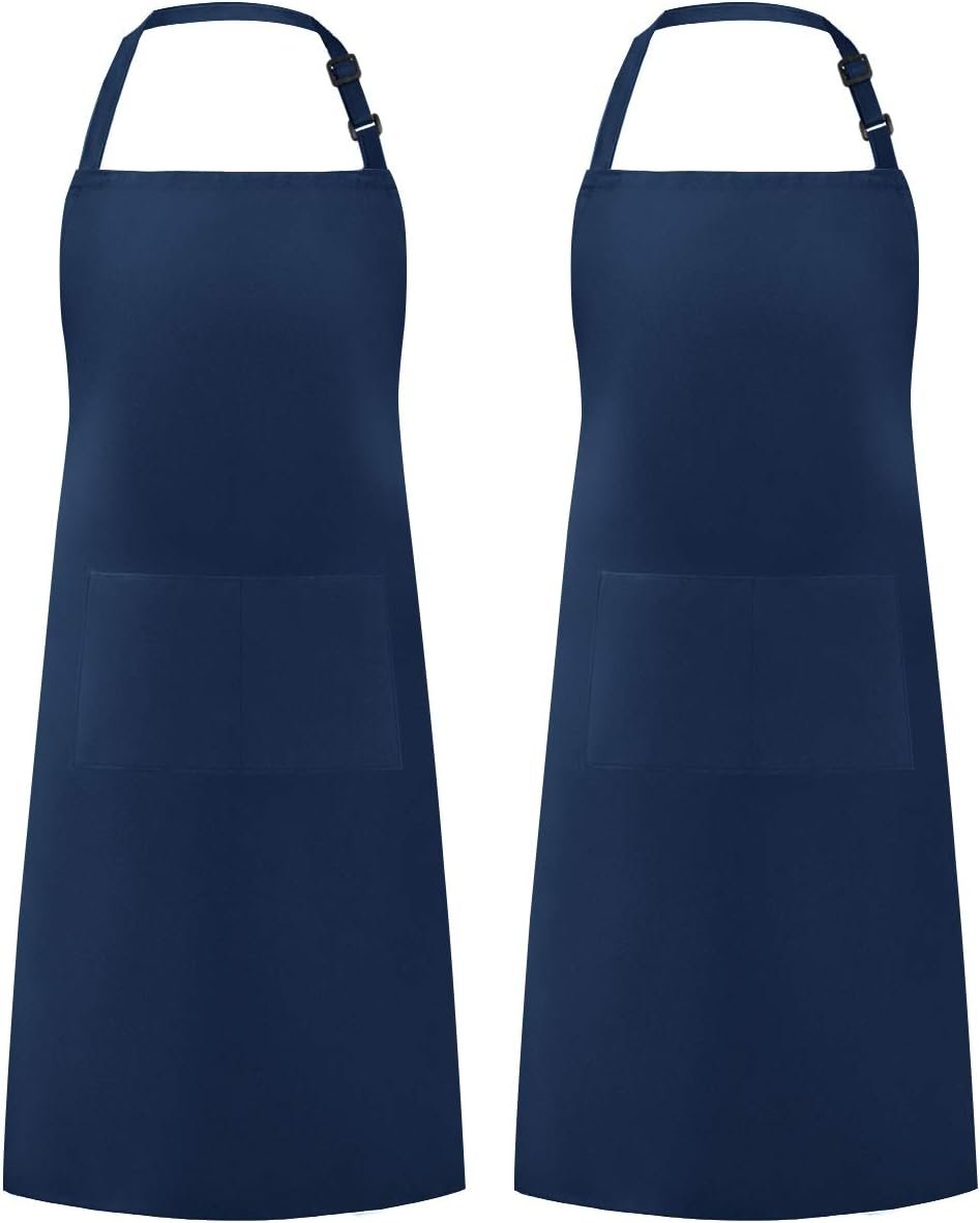 Syntus Apron for Men Women, Adjustable Cooking Kitchen Chef Aprons with 2 Pockets