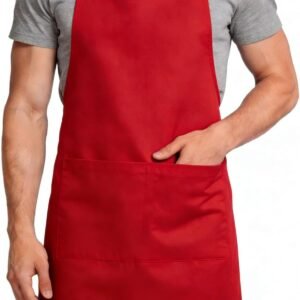 Large Chef Apron for Men and Women, Cooking Kitchen Aprons with 2 Large Pockets Water Oil Resistant
