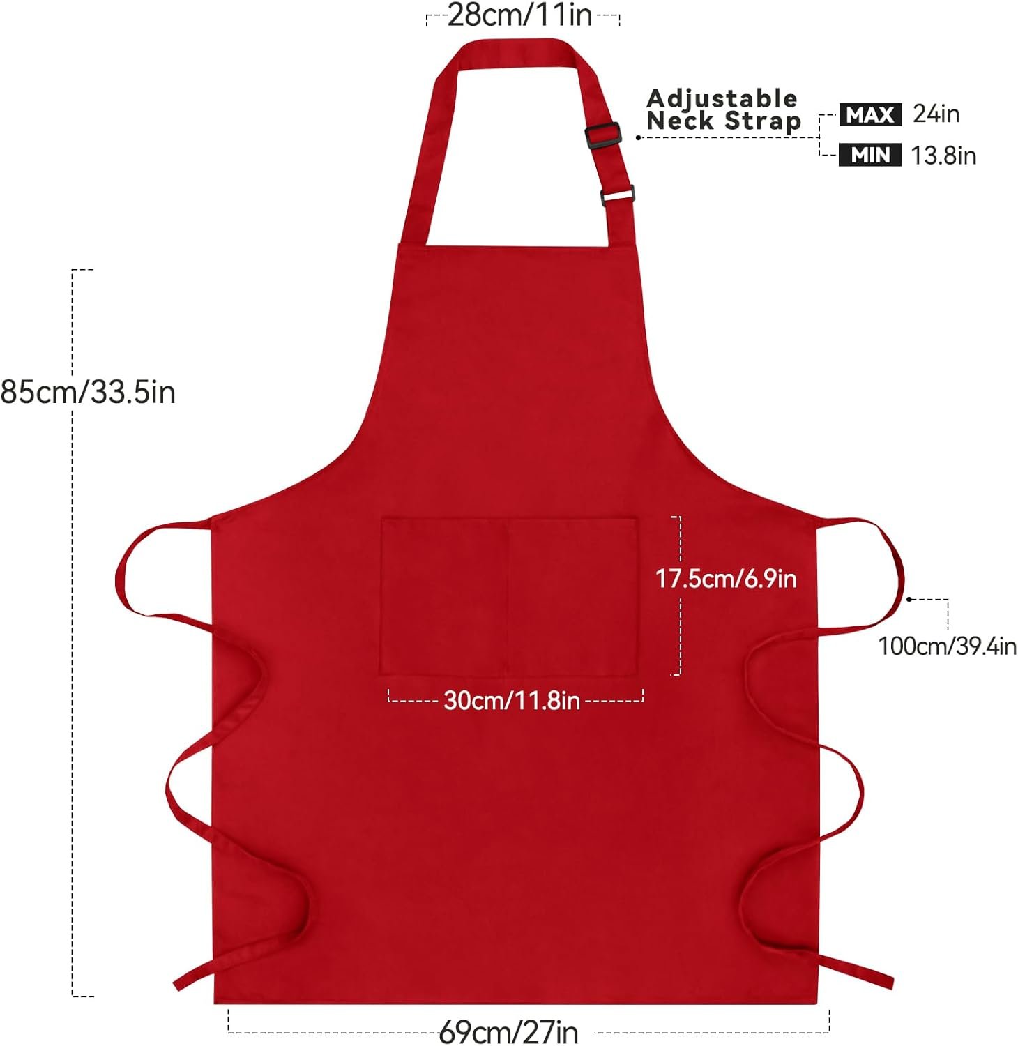 Large Chef Apron for Men and Women, Cooking Kitchen Aprons with 2 Large Pockets Water Oil Resistant - Image 6